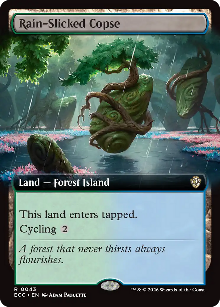 Rain-Slicked Copse (Extended Art) [Lorwyn Eclipsed Commander] - Destination Retro