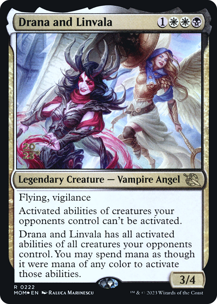 Drana and Linvala [March of the Machine Prerelease Promos] - Destination Retro