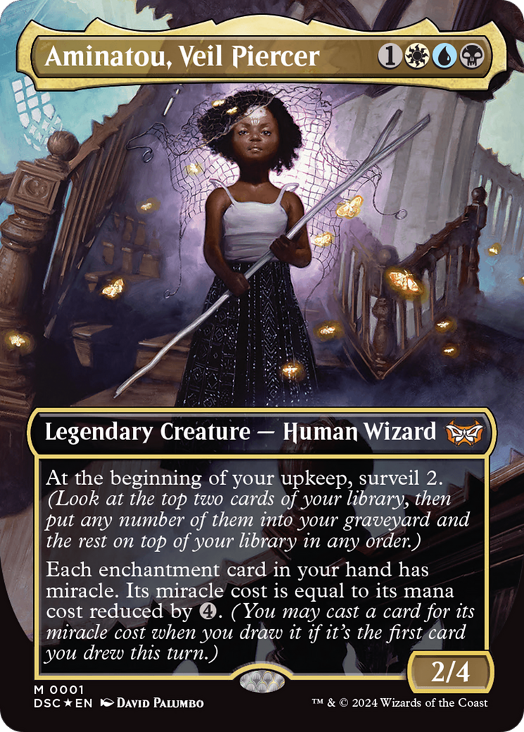 Aminatou, Veil Piercer (Borderless) [Duskmourn: House of Horror Commander] - Destination Retro
