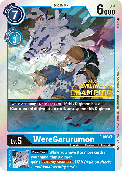 WereGarurumon [P-008] (Online Regional - Champion) [Promotional Cards] - Destination Retro