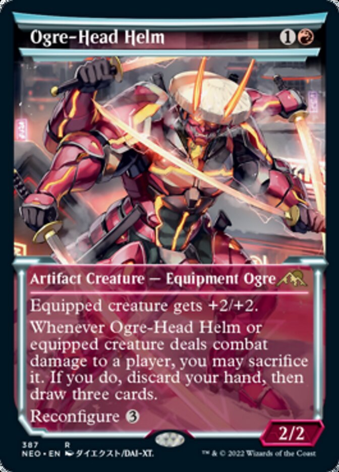 Ogre-Head Helm (Showcase Soft Glow) [Kamigawa: Neon Dynasty] - Destination Retro