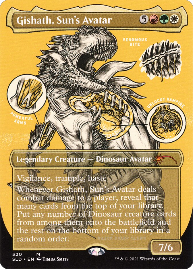 Gishath, Sun's Avatar (Borderless Foil Etched) [Secret Lair Drop Series] - Destination Retro