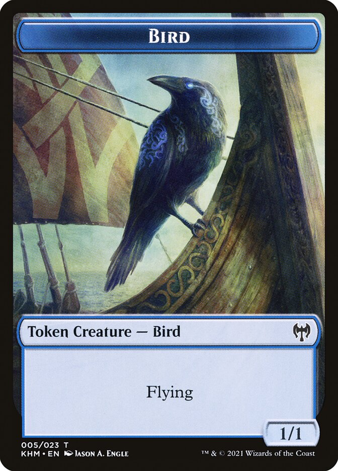 Human Warrior // Bird Double-Sided Token [Kaldheim Tokens] - Destination Retro