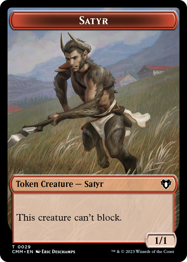 Eldrazi Spawn // Satyr Double-Sided Token [Commander Masters Tokens] - Destination Retro