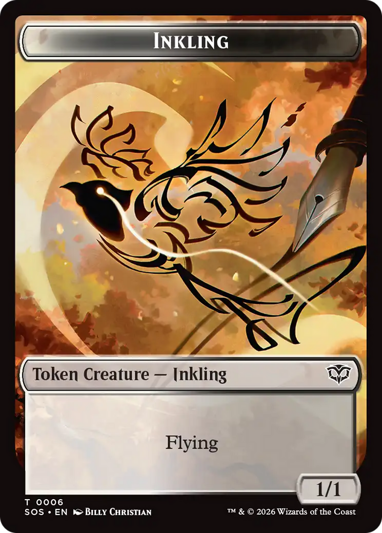 Fractal (0004) // Inkling (006) Double-Sided Token [Secrets of Strixhaven Tokens] - Destination Retro