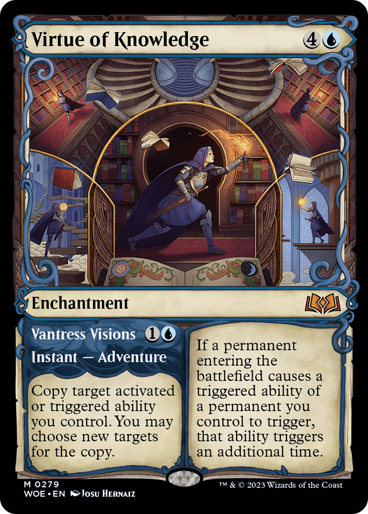 Virtue of Knowledge // Vantress Visions (Showcase) [Wilds of Eldraine] - Destination Retro