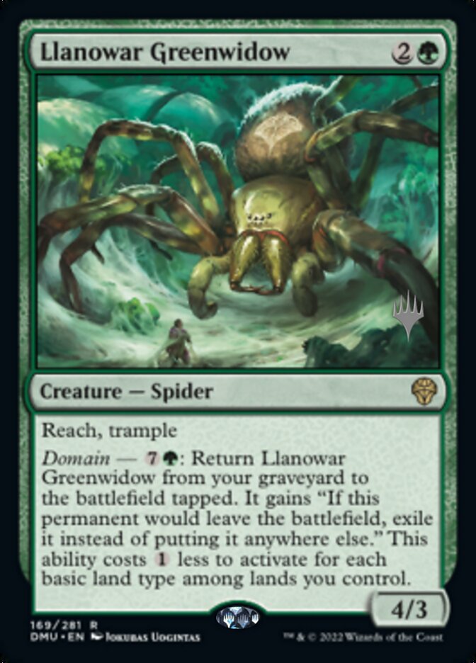 Llanowar Greenwidow (Promo Pack) [Dominaria United Promos] - Destination Retro