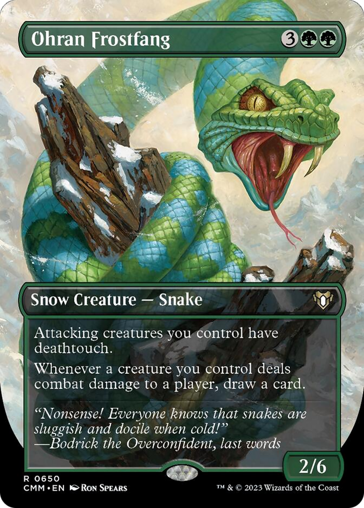 Ohran Frostfang (Borderless Alternate Art) [Commander Masters] - Destination Retro
