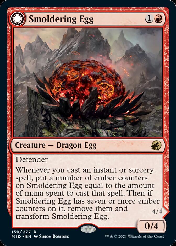 Smoldering Egg // Ashmouth Dragon [Innistrad: Midnight Hunt] - Destination Retro