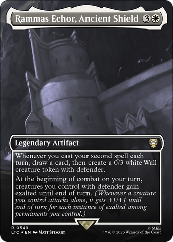 Rammas Echor, Ancient Shield (Borderless) (Surge Foil) [The Lord of the Rings: Tales of Middle-Earth Commander] - Destination Retro