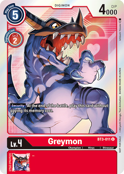 Greymon [BT3-011] (Buy-A-Box Promo) [Release Special Booster Ver.1.5 Promos] - Destination Retro