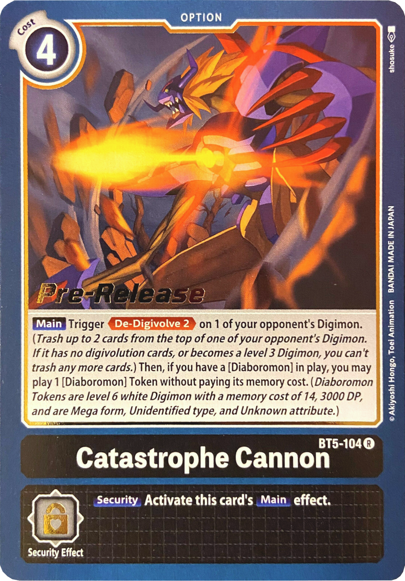 Catastrophe Cannon [BT5-104] [Battle of Omni Pre-Release Promos] - Destination Retro