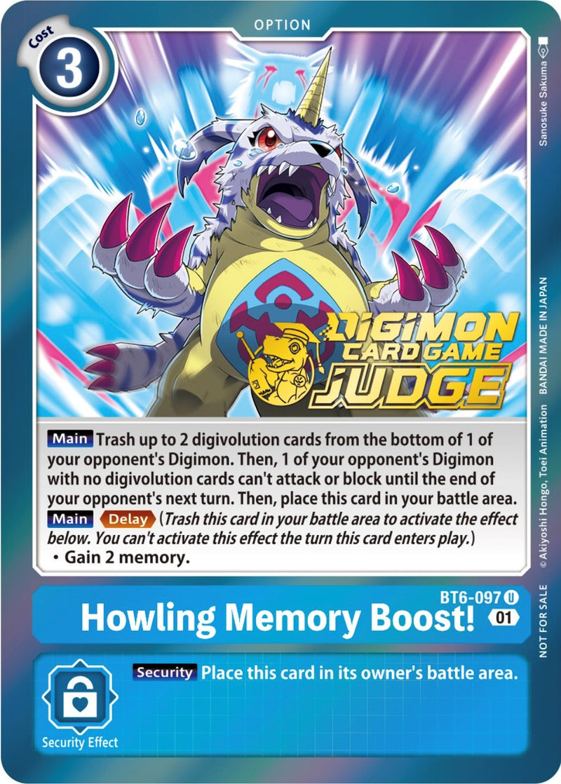 Howling Memory Boost! [BT6-097] (Judge Pack 3) [Double Diamond Promos] - Destination Retro