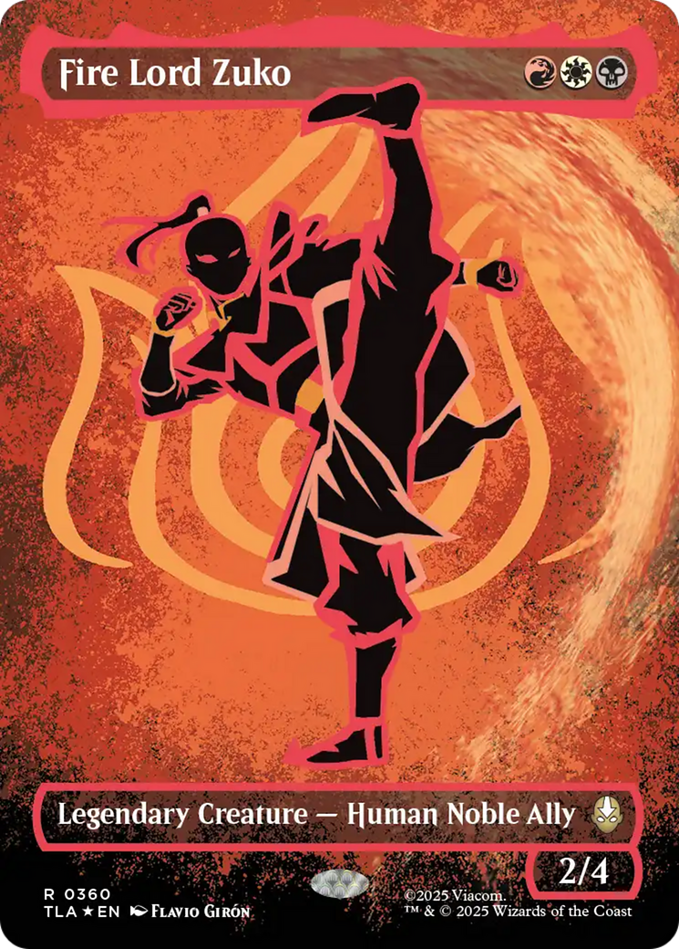 Fire Lord Zuko (Borderless) (Neon Ink Foil) [Avatar: The Last Airbender] - Destination Retro