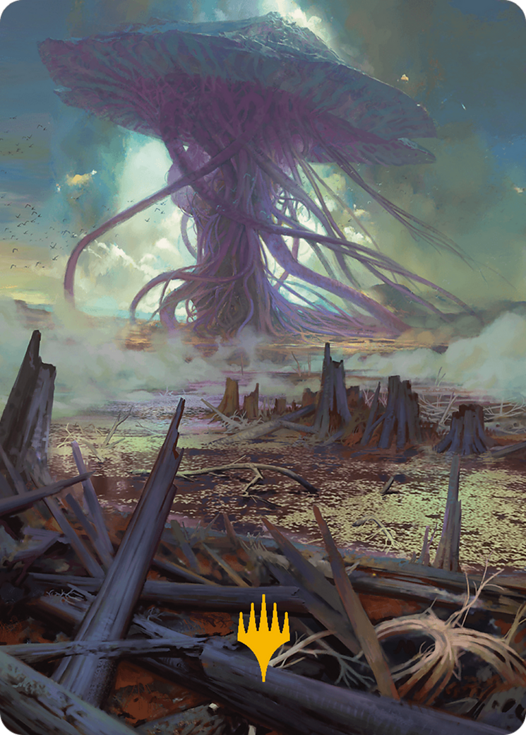 Swamp Art Card (Gold-Stamped Planeswalker Symbol) [Modern Horizons 3 Art Series] - Destination Retro