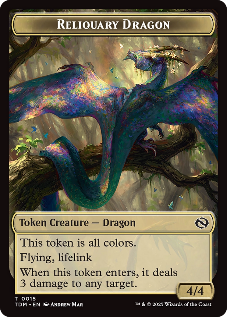 Reliquary Dragon // Dragon (0011) Double-Sided Token [Tarkir: Dragonstorm Tokens] - Destination Retro