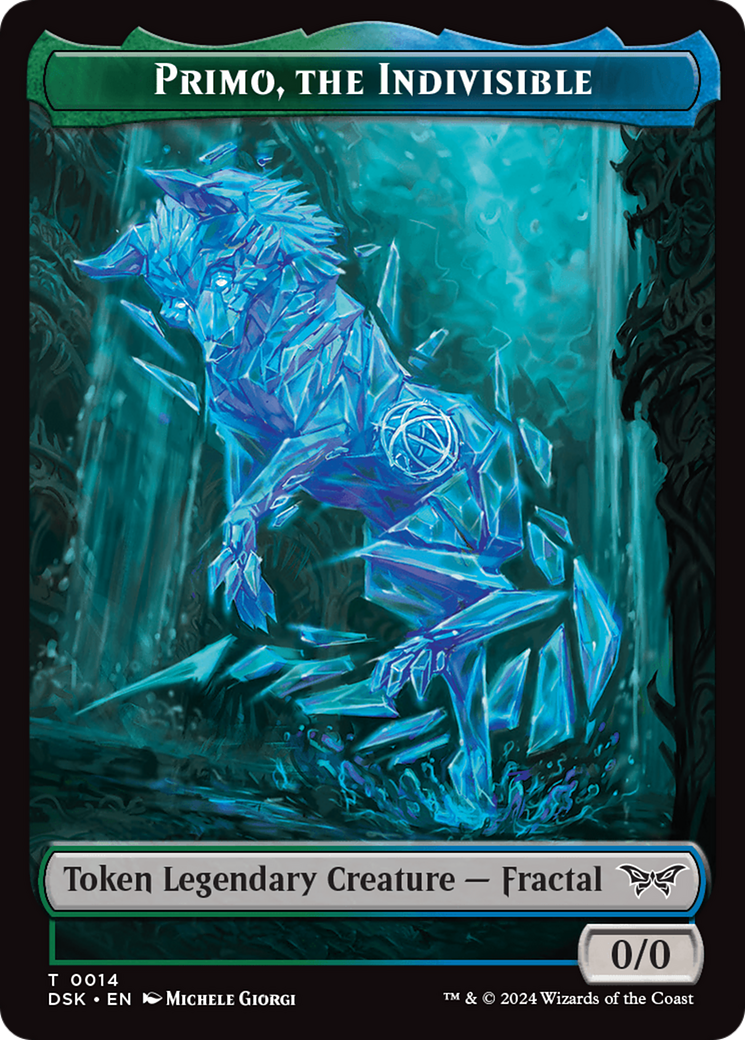 Primo, the Indivisible // Manifest Double-Sided Token [Duskmourn: House of Horror Tokens] - Destination Retro
