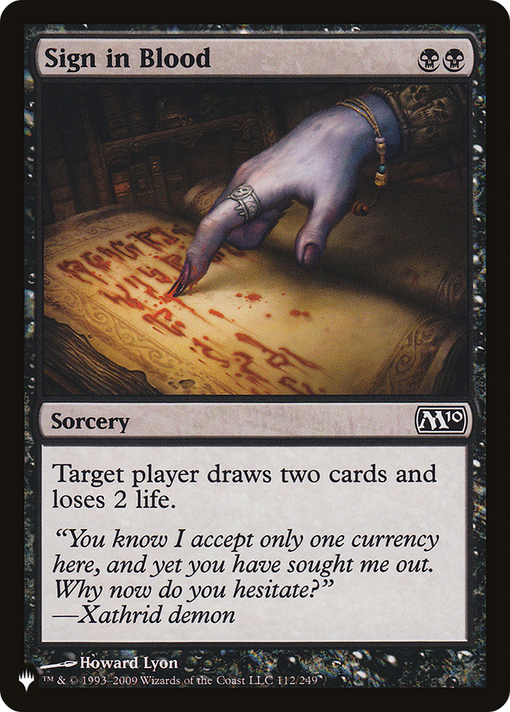 Sign in Blood (M10) [The List] - Destination Retro