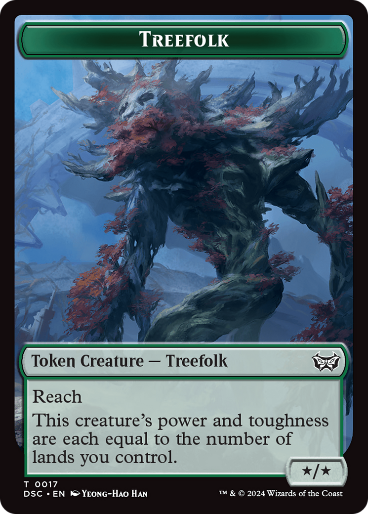 Treefolk // Spider Double-Sided Token [Duskmourn: House of Horror Commander Tokens] - Destination Retro