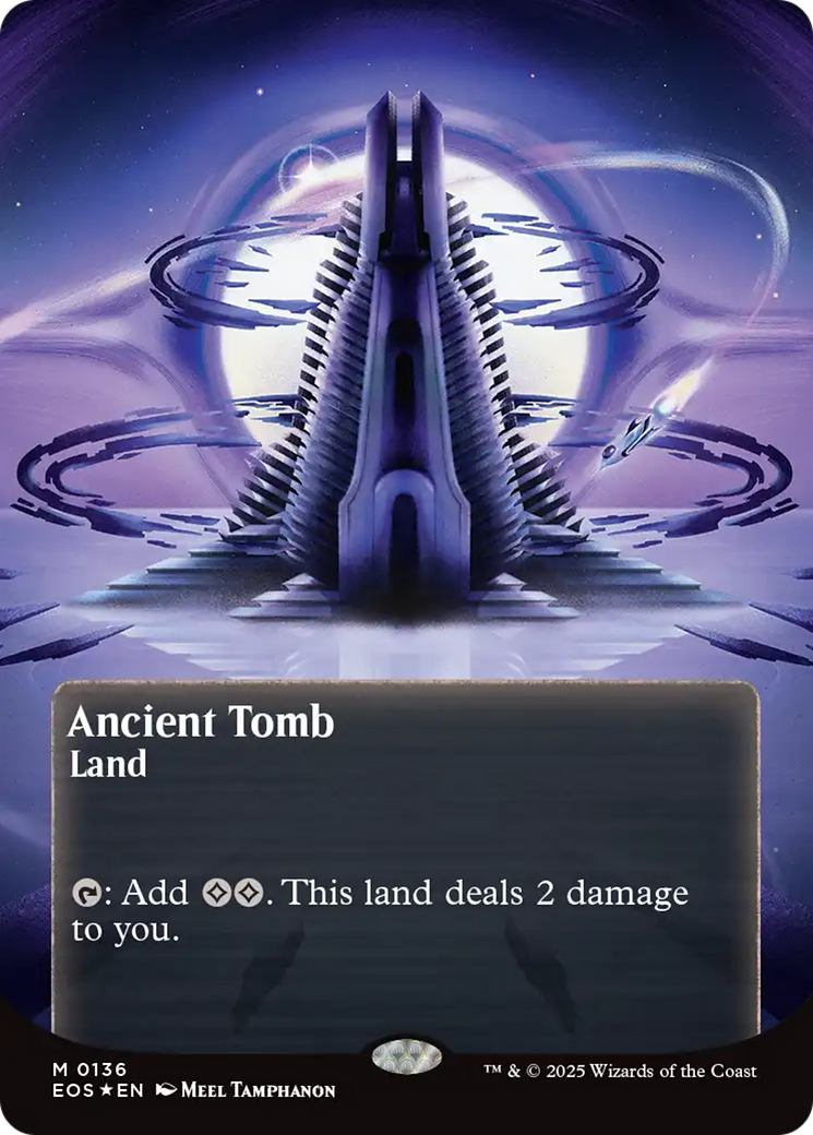Ancient Tomb (0136) (Borderless) (Galaxy Foil) [Edge of Eternities: Stellar Sights] - Destination Retro