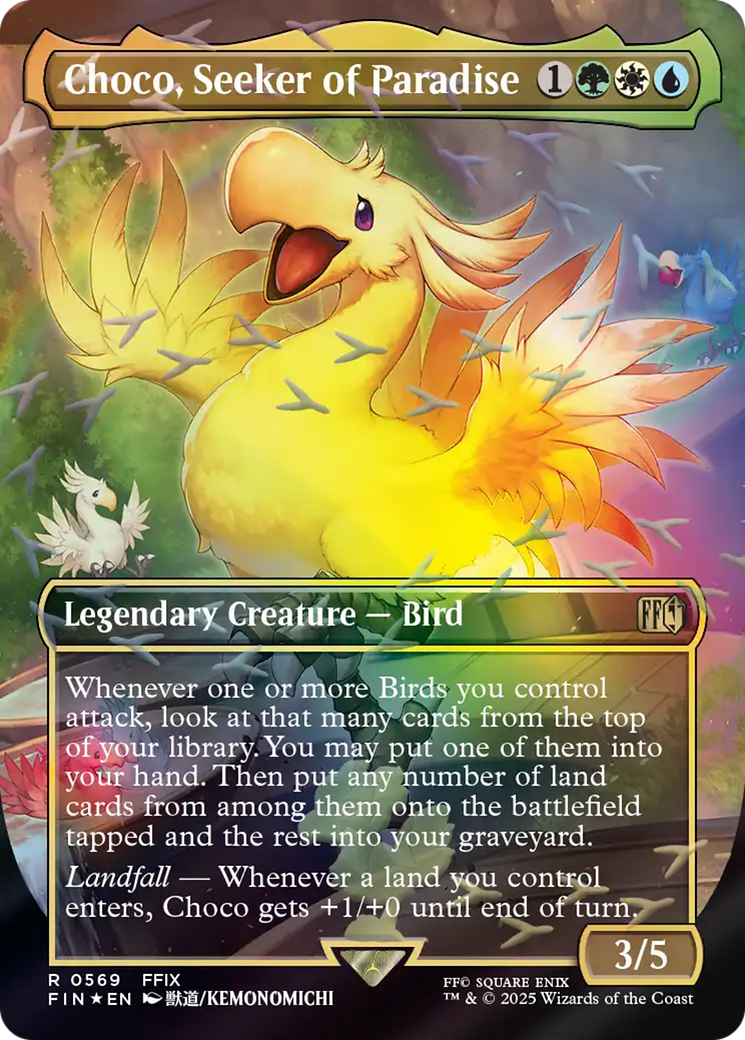 Choco, Seeker of Paradise (Borderless) (Chocobo Track Foil) [FINAL FANTASY] - Destination Retro