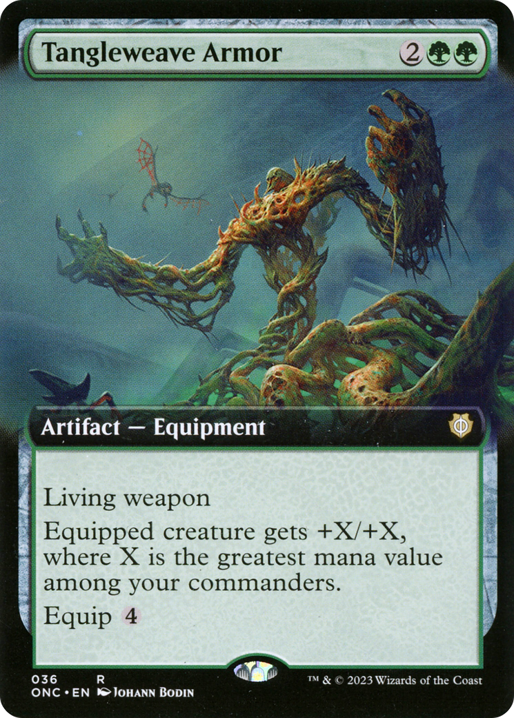Tangleweave Armor (Extended Art) [Phyrexia: All Will Be One Commander] - Destination Retro