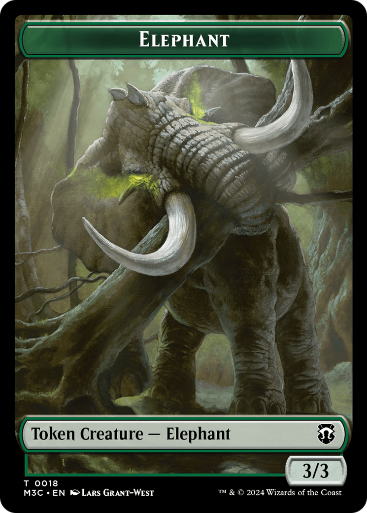 Elephant // Beast (0016) Double-Sided Token [Modern Horizons 3 Commander Tokens] - Destination Retro