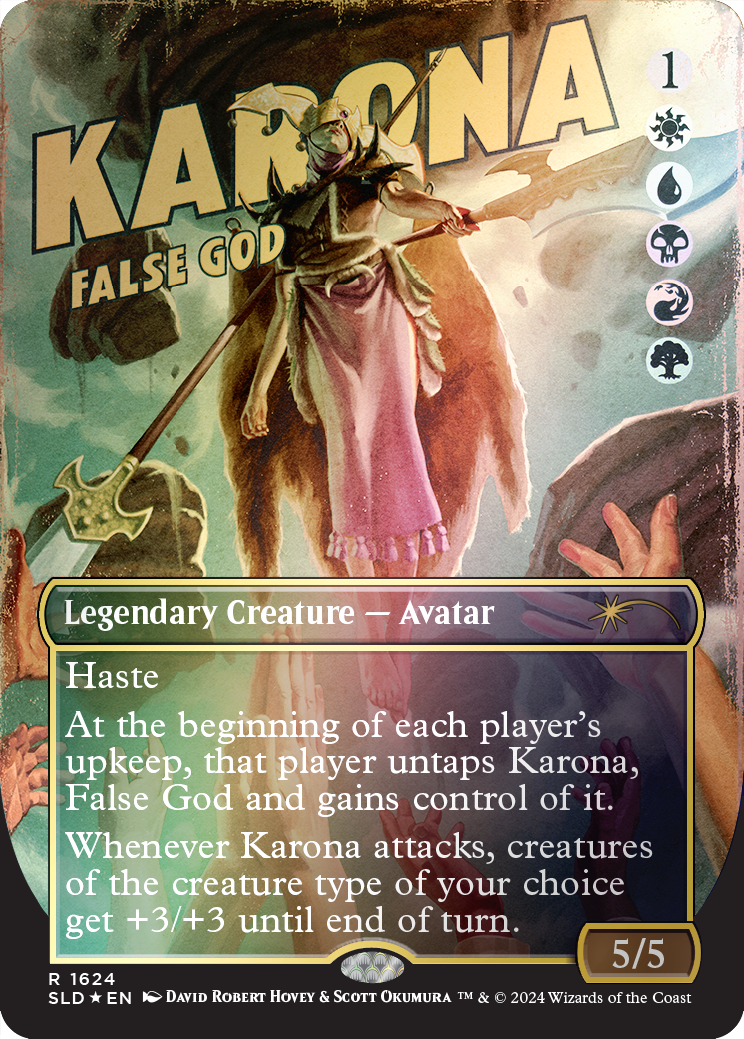 Karona, False God (Rainbow Foil) [Secret Lair Drop Series] - Destination Retro