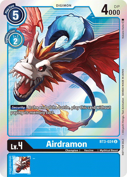 Airdramon [BT3-024] (Buy-A-Box Promo) [Release Special Booster Ver.1.5 Promos] - Destination Retro