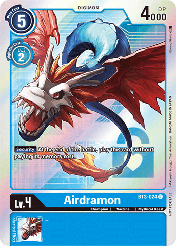 Airdramon [BT3-024] (Buy-A-Box Promo) [Release Special Booster Ver.1.5 Promos] - Destination Retro