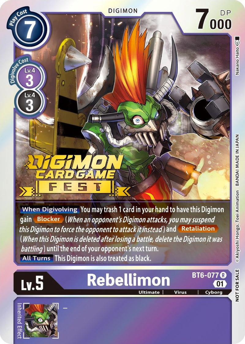 Rebellimon [BT6-077] (Digimon Card Game Fest 2022) [Double Diamond Promos] - Destination Retro