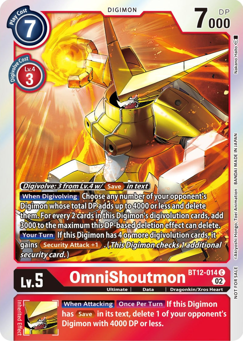 OmniShoutmon [BT12-014] (Box Topper) [Across Time] - Destination Retro