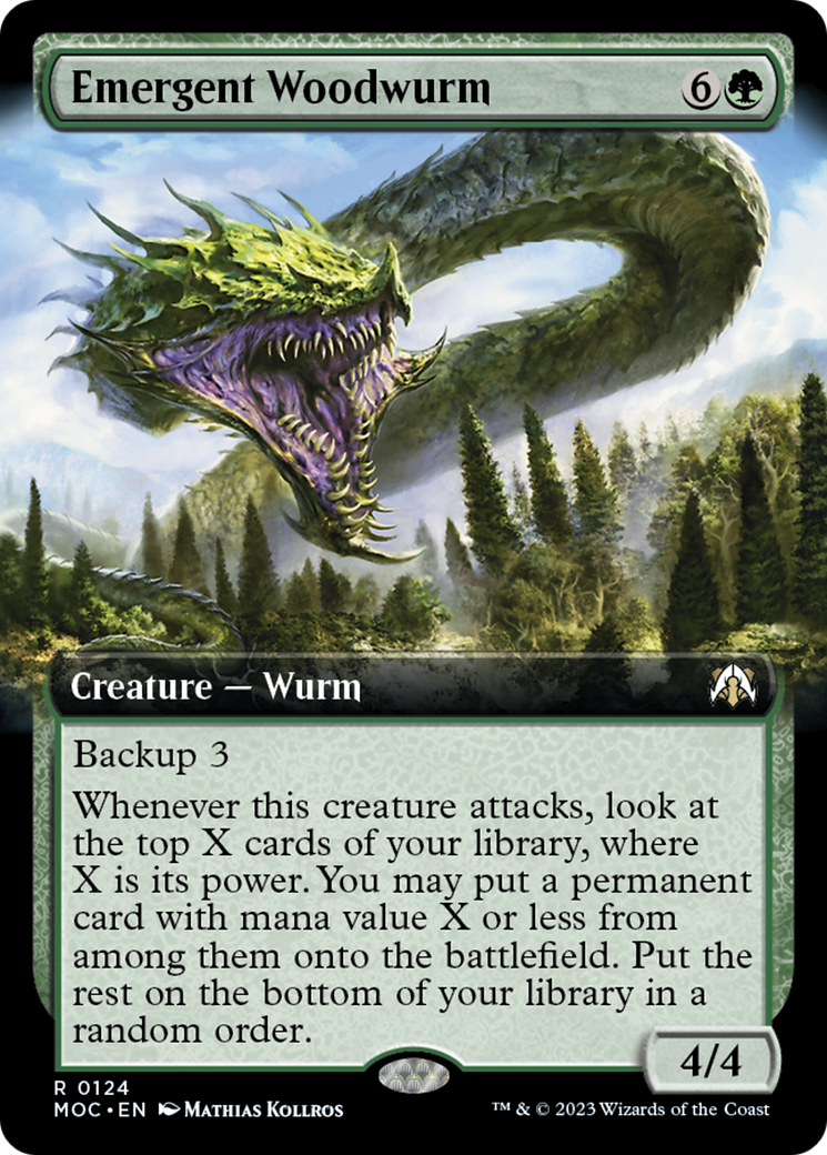Emergent Woodwurm (Extended Art) [March of the Machine Commander] - Destination Retro