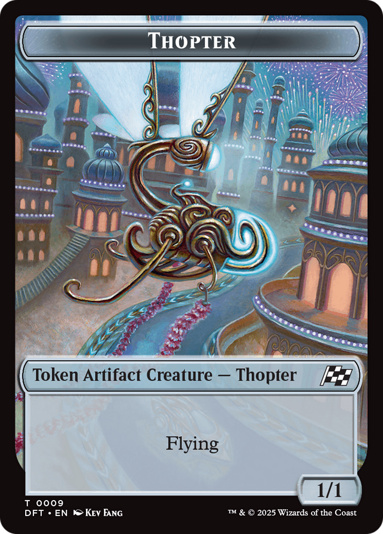 Golem (0015) // Thopter (0009) Double-Sided Token [Aetherdrift Tokens] - Destination Retro