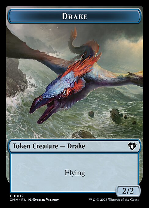 Spirit (0010) // Drake Double-Sided Token [Commander Masters Tokens] - Destination Retro