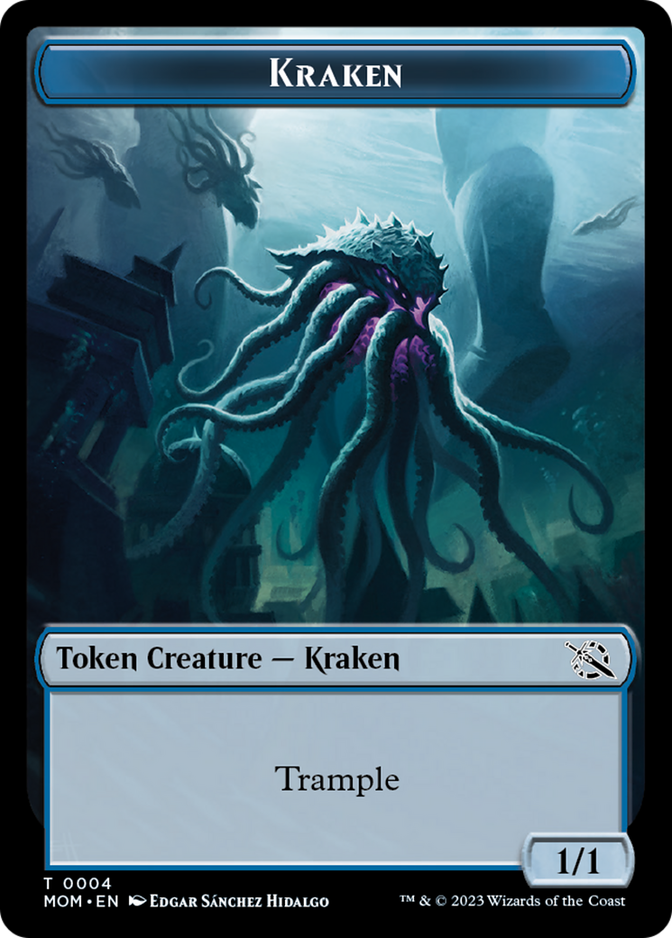 Treasure (21) // Kraken Double-Sided Token [March of the Machine Tokens] - Destination Retro