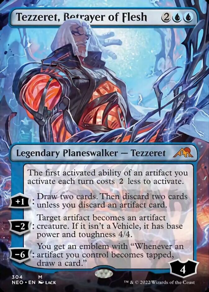 Tezzeret, Betrayer of Flesh (Borderless) [Kamigawa: Neon Dynasty] - Destination Retro