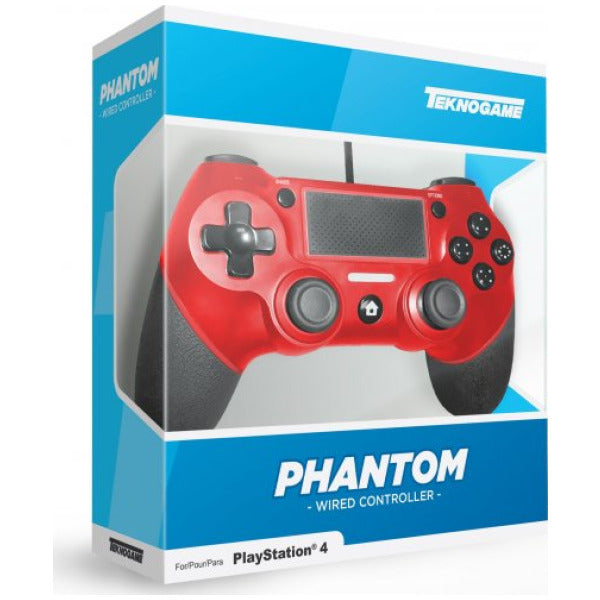 PS4 - Controller - Red Phantom Wired Controller (Teknogame) - Destination Retro
