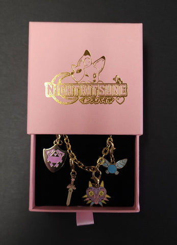 NightK - Pastel Moon Mask -  Enamel Charm Bracelet - Destination Retro