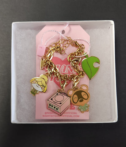 NightK - Animal Villagers (Pink GameC) -  Enamel Charm Bracelet - Destination Retro