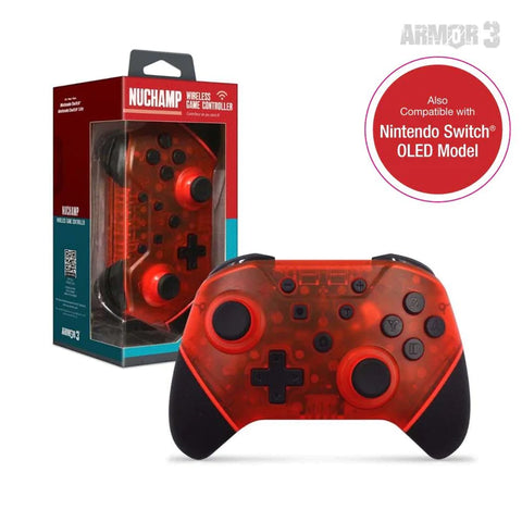 Nintendo Switch Ruby Red NuChamp Wireless Game Controller - Destination Retro