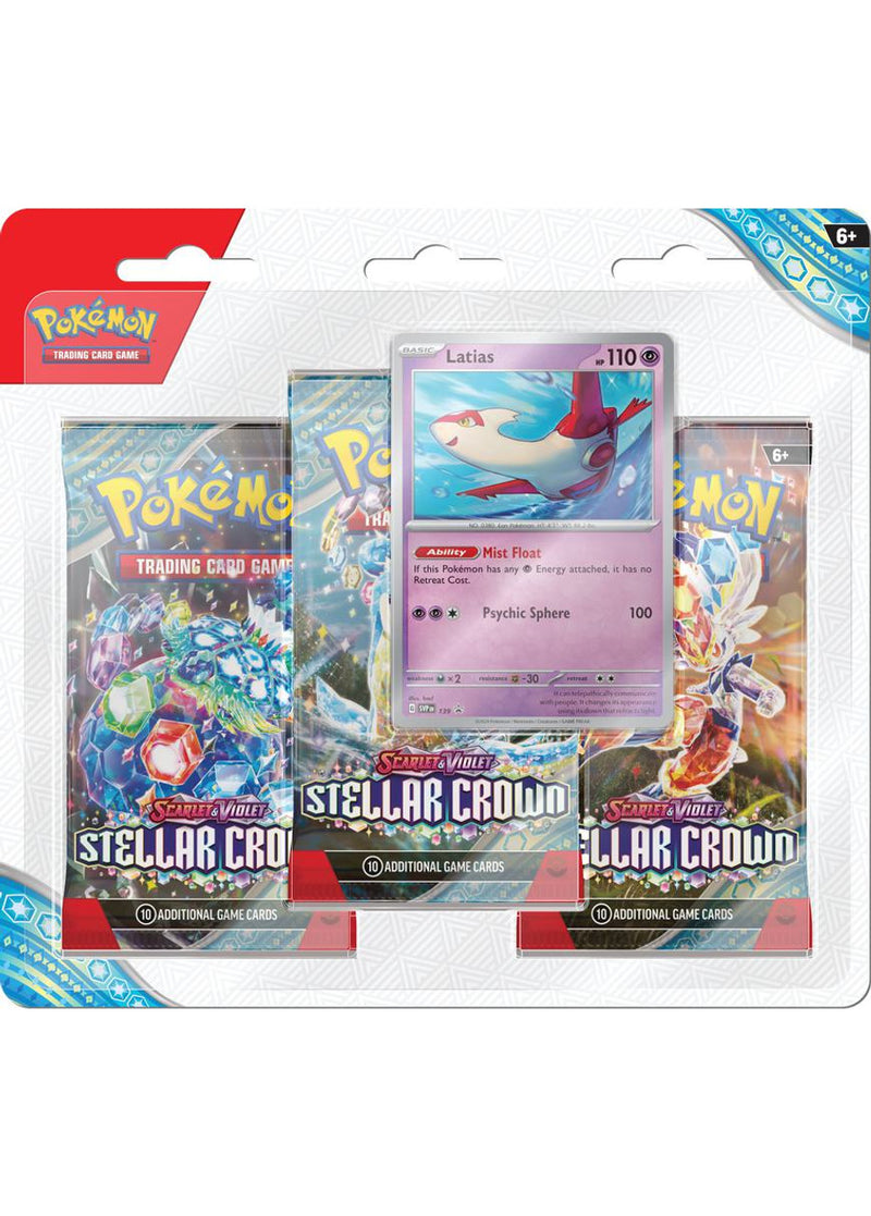 Pokémon TCG: Scarlet & Violet - Stellar Crown - Blister Pack - Three Boosters - Latias Promo Card(Available September 13th)