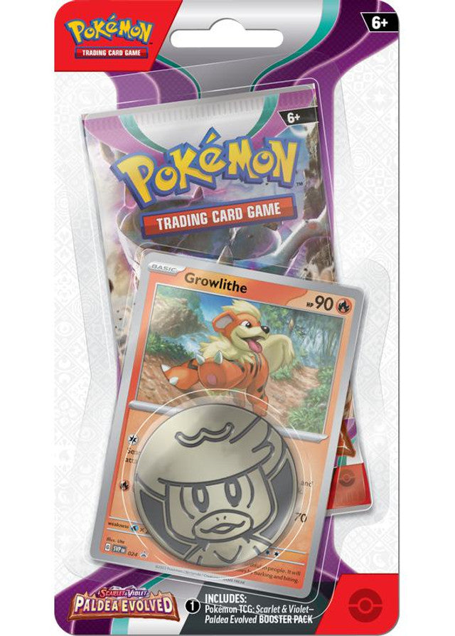 Pokémon TCG: Scarlet & Violet - Paldea Evolved - Blister Pack - Single Booster - Growlithe Promo Card (Available June 9th) - Destination Retro