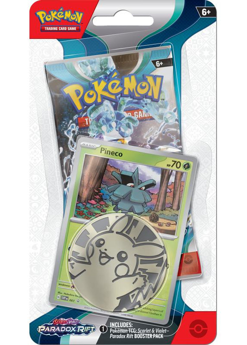 Pokémon TCG: Scarlet & Violet - Paradox Rift - Blister Pack - Single Booster - Pineco Promo Card (Available November 3rd) - Destination Retro