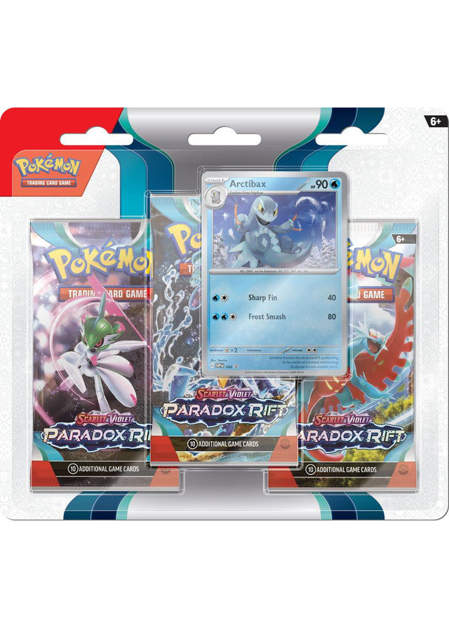 Pokémon TCG: Scarlet & Violet - Paradox Rift - Blister Pack - Three Boosters - Arctibax Promo Card (Available November 3rd) - Destination Retro