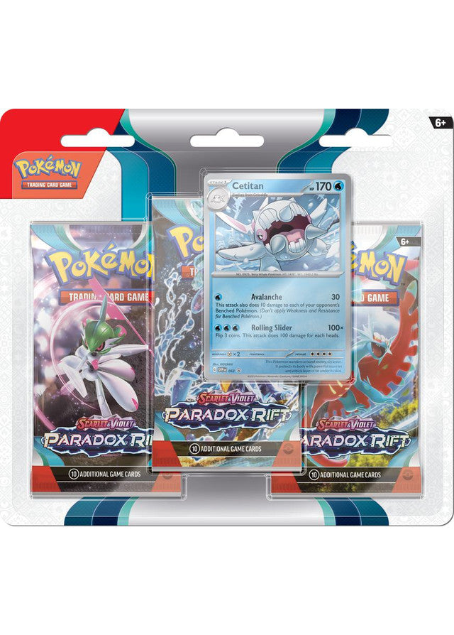 Pokémon TCG: Scarlet & Violet - Paradox Rift - Blister Pack - Three Boosters - Cetitan Promo Card (Available November 3rd) - Destination Retro