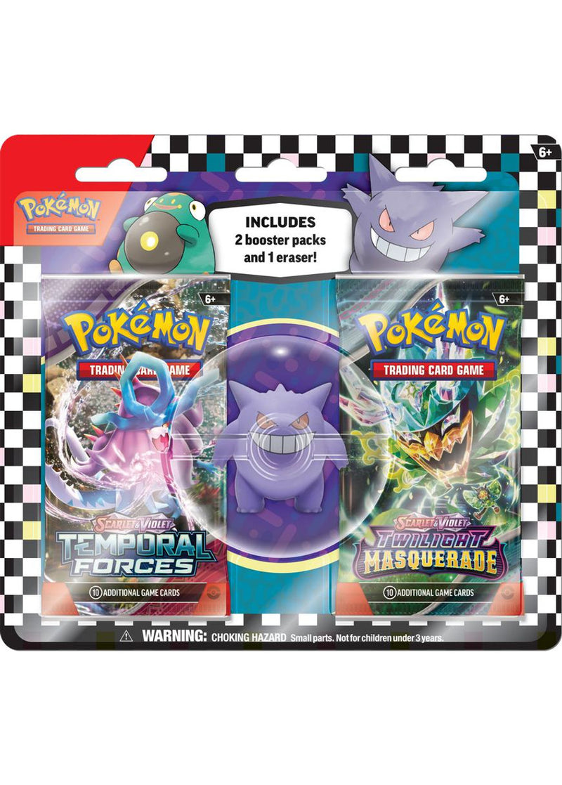 Pokémon TCG: Back to School Eraser Blister Pack 2024 - Gengar - Destination Retro
