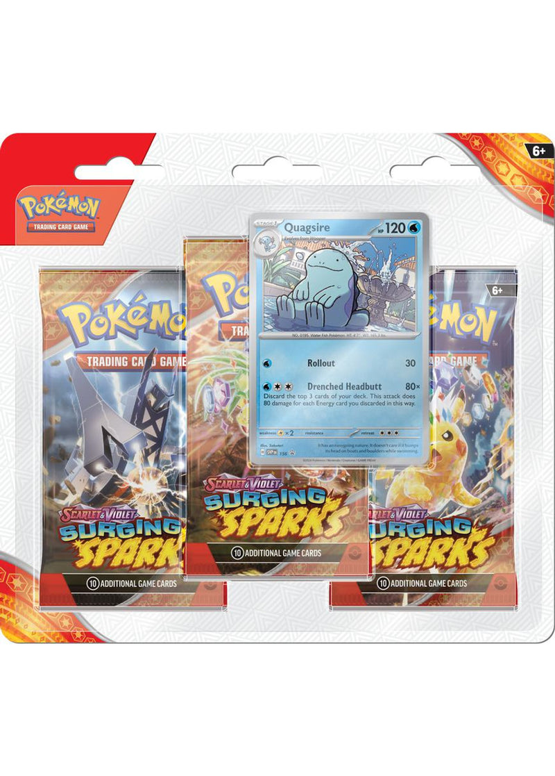 Pokémon TCG: Scarlet & Violet - Surging Sparks - Blister Pack - Three Boosters - Quagsire Promo Card (Available November 8)