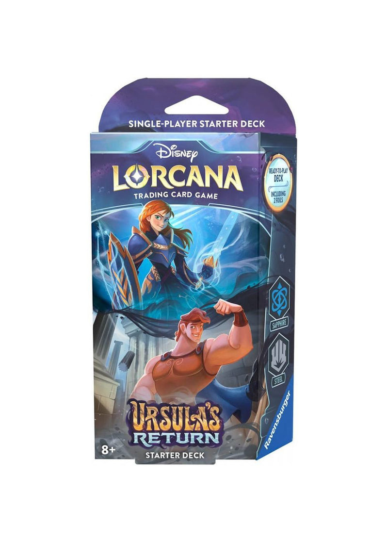 Disney Lorcana: Ursula's Return - Starter Deck - Sapphire & Steel(Available May 17th IN STORE) - Destination Retro