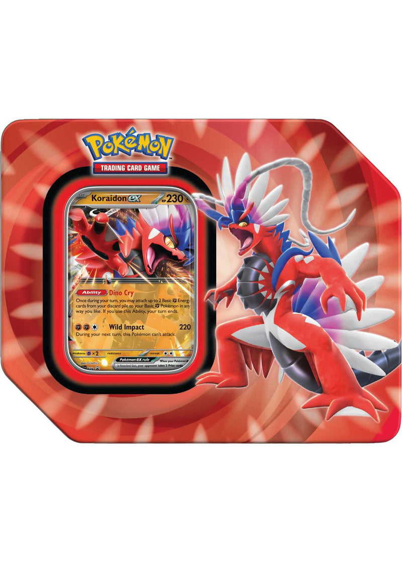 Pokémon TCG: Paldea Legends Tin - Koraidon ex (Available June 9th) - Destination Retro